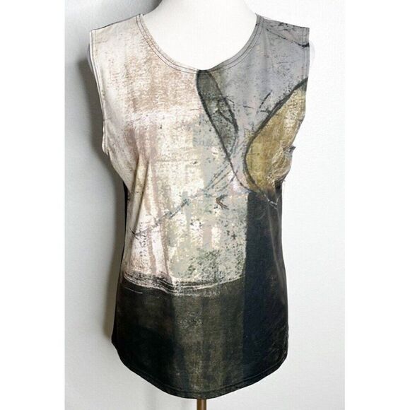 Damee 2-Piece Mesh Sheer Tunic & Cami – Abstract Art Lagenlook – Medium - Picture 4 of 7